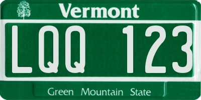 VT license plate LQQ123