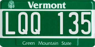 VT license plate LQQ135