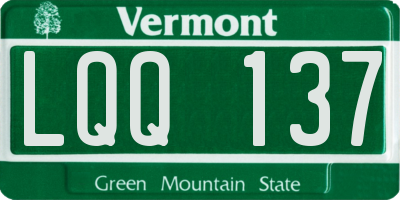 VT license plate LQQ137