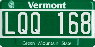 VT license plate LQQ168