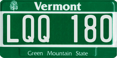 VT license plate LQQ180