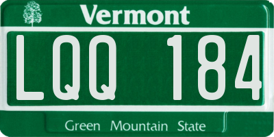 VT license plate LQQ184