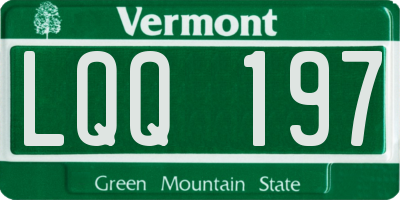 VT license plate LQQ197