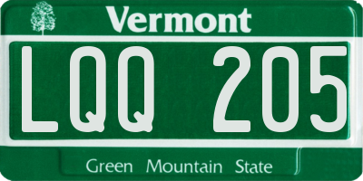 VT license plate LQQ205