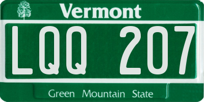 VT license plate LQQ207