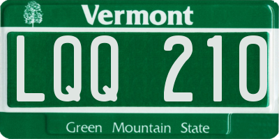 VT license plate LQQ210