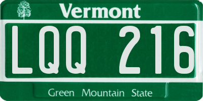 VT license plate LQQ216