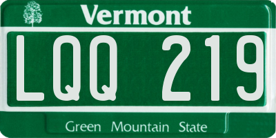 VT license plate LQQ219
