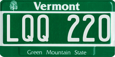 VT license plate LQQ220