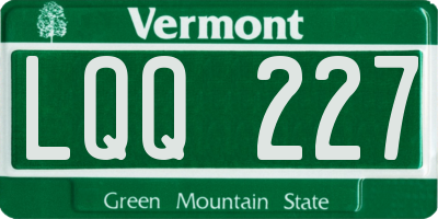VT license plate LQQ227