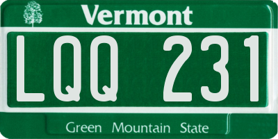 VT license plate LQQ231