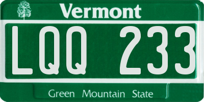 VT license plate LQQ233