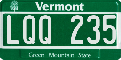 VT license plate LQQ235