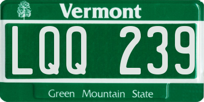 VT license plate LQQ239