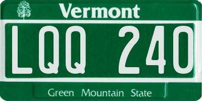 VT license plate LQQ240