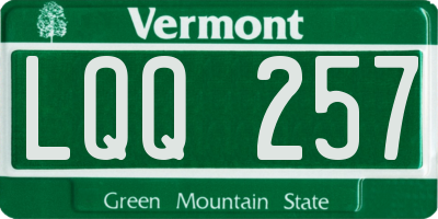 VT license plate LQQ257