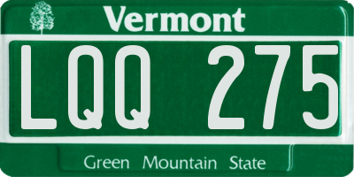 VT license plate LQQ275