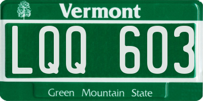 VT license plate LQQ603