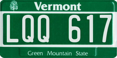 VT license plate LQQ617