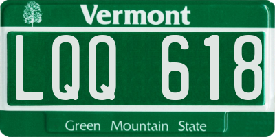 VT license plate LQQ618