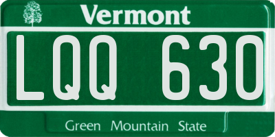 VT license plate LQQ630