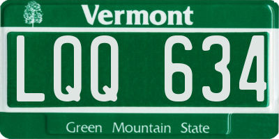 VT license plate LQQ634