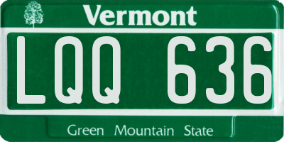 VT license plate LQQ636