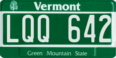 VT license plate LQQ642