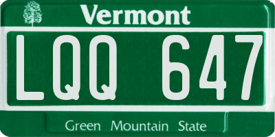 VT license plate LQQ647