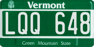 VT license plate LQQ648