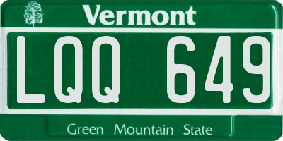 VT license plate LQQ649