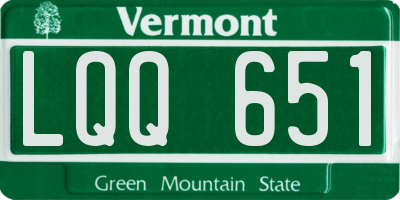 VT license plate LQQ651