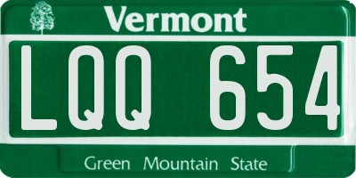 VT license plate LQQ654