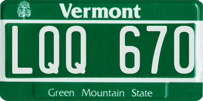 VT license plate LQQ670