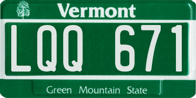 VT license plate LQQ671