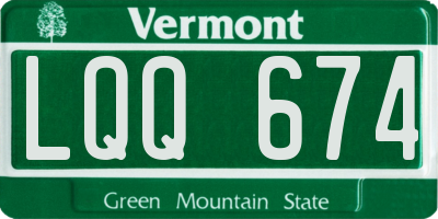 VT license plate LQQ674