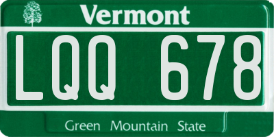 VT license plate LQQ678
