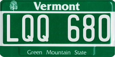 VT license plate LQQ680
