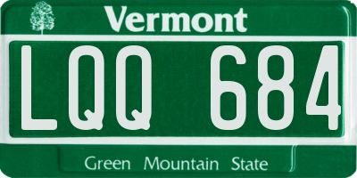 VT license plate LQQ684