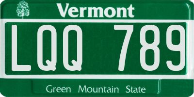 VT license plate LQQ789
