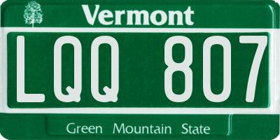 VT license plate LQQ807