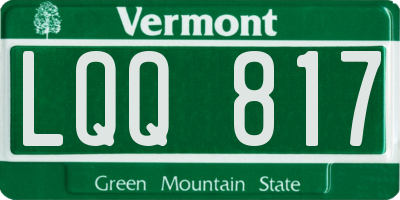 VT license plate LQQ817