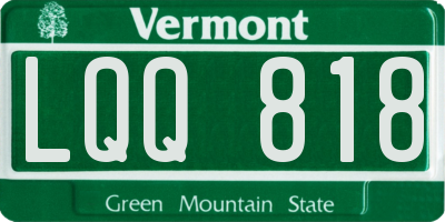 VT license plate LQQ818