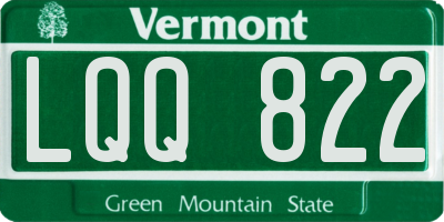 VT license plate LQQ822
