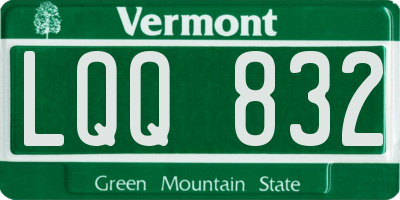 VT license plate LQQ832