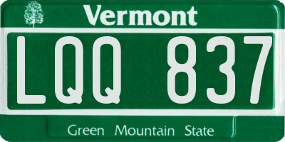 VT license plate LQQ837