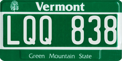 VT license plate LQQ838