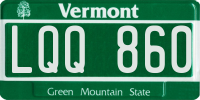 VT license plate LQQ860