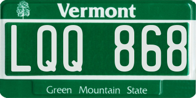VT license plate LQQ868