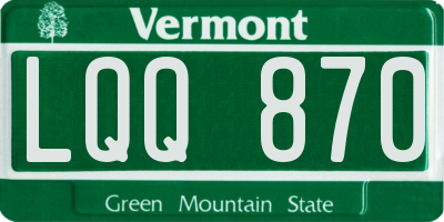 VT license plate LQQ870